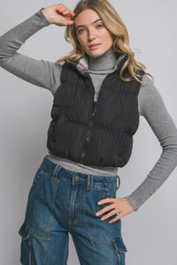Black Reversible Puffer Vest