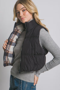 Black Reversible Puffer Vest