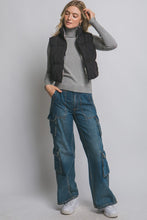 Load image into Gallery viewer, Black Reversible Puffer Vest
