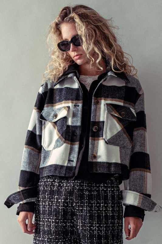 Plaid Cropped Jacket