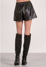 Load image into Gallery viewer, Faux Leather Shorts in Black

