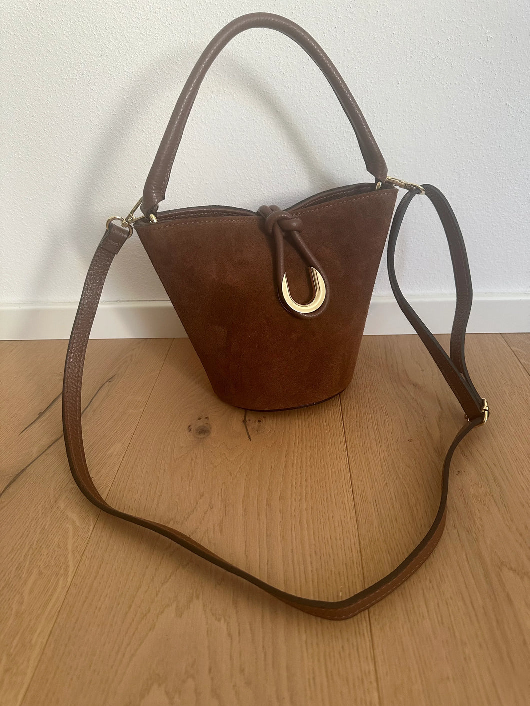 Melissa Suede Bucket Bag-Made in Italy