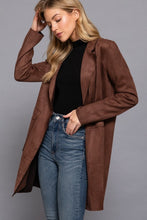 Load image into Gallery viewer, Faux Suede Jacket in Dark Brown
