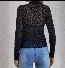 Load image into Gallery viewer, Black Leopard Mesh Top
