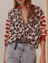 Load image into Gallery viewer, Leopard Stripe Cardi
