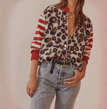 Load image into Gallery viewer, Leopard Stripe Cardi

