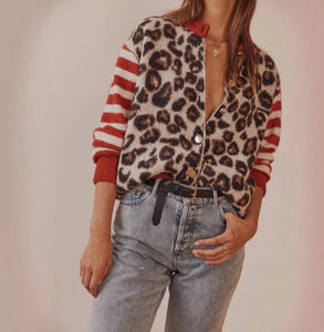 Leopard Stripe Cardi