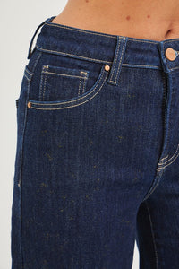 Risen Tummy Control High Rize Gold Lurex Palazzo Denim