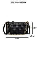Load image into Gallery viewer, Faux Leather Woven Shoulder Bag in Taupe &amp; Black
