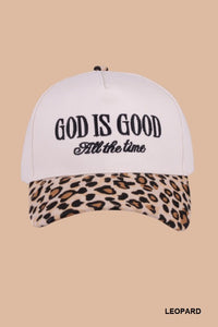 God is Good All the Time Baseball Hat in Leopard