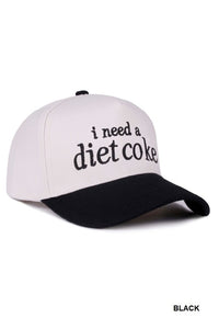 I Need A Diet Coke Baseball Hat in Red or Black