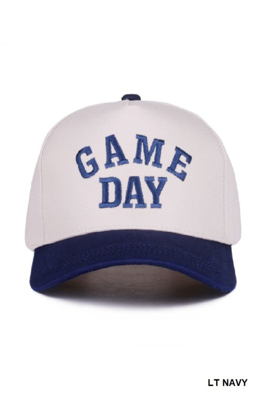 Game Day Baseball Hat in Blue & Black
