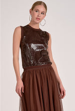 Load image into Gallery viewer, Dark Chocolate Sequin Top
