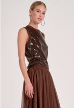 Load image into Gallery viewer, Dark Chocolate Sequin Top
