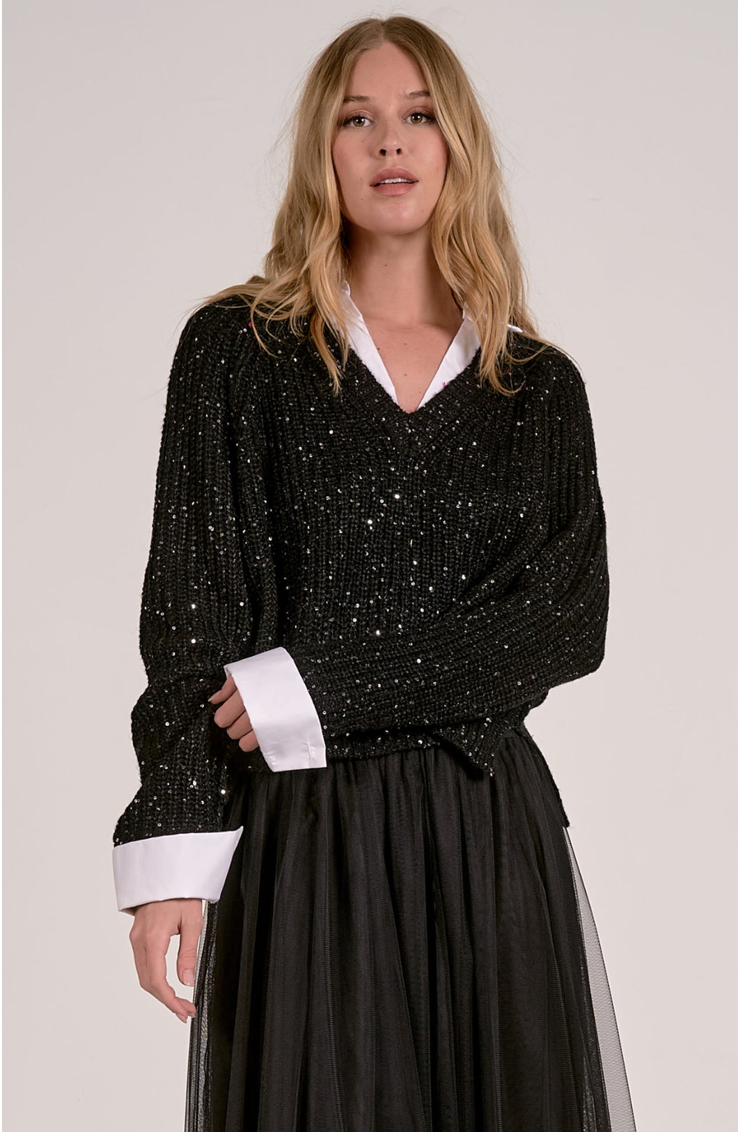 Sparkle Sweater with Collar