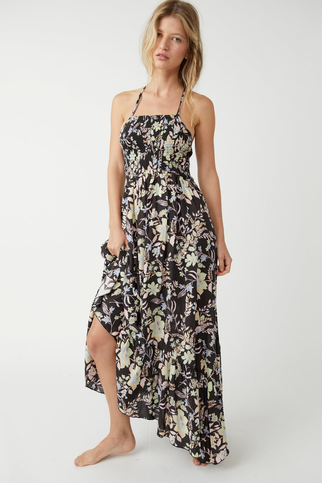 Free People Heat Wave Printed Maxi in Midnight