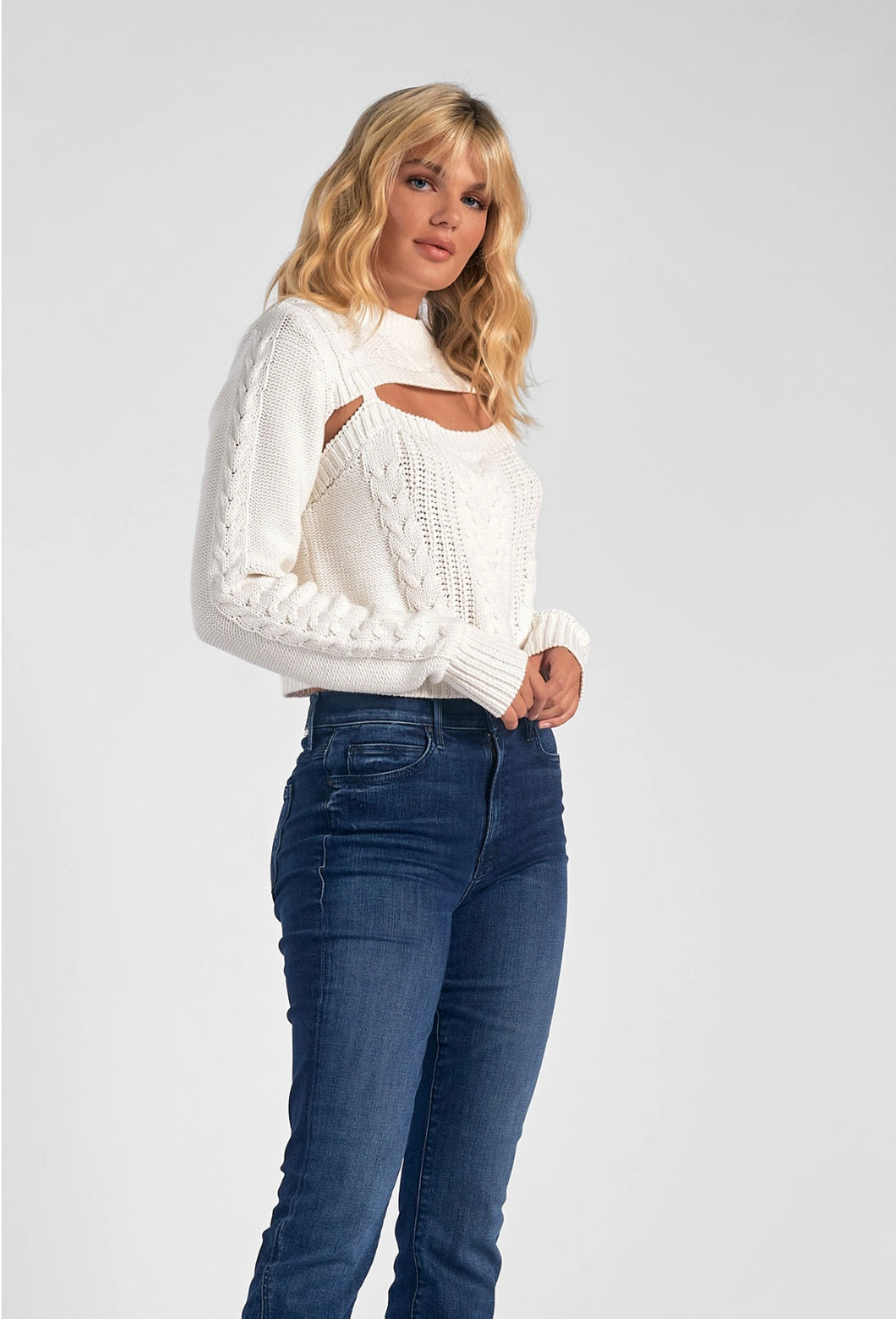 Cable Cutout Sweater