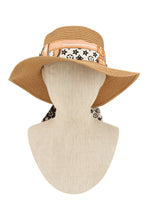 Load image into Gallery viewer, Geometric Scarf Wrap Straw Hat
