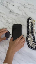 Load and play video in Gallery viewer, Khaki &amp; Gold Phone Wristlet
