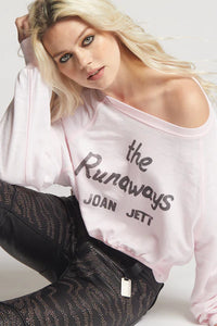 The Runaways Joan Jett Burnout Crop Sweatshirt