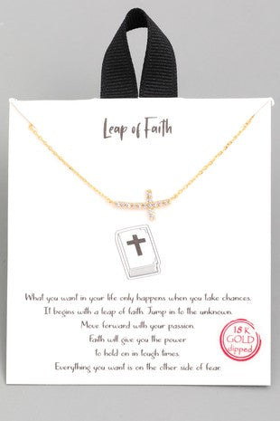 Leap of Faith Cross Necklace in Gold or Silver