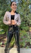 Load image into Gallery viewer, Hooded Faux Leather Jacket
