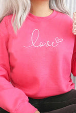 Load image into Gallery viewer, Love Sweatshirt in Hot Pink or White
