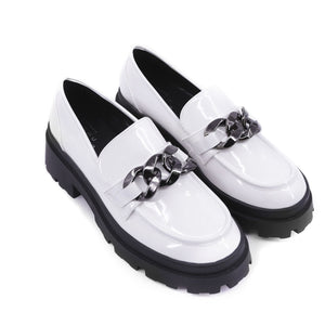 Talitha Black or White Patent Loafer