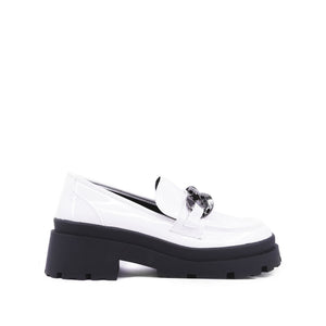 Talitha Black or White Patent Loafer