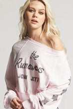 Load image into Gallery viewer, The Runaways Joan Jett Burnout Crop Sweatshirt
