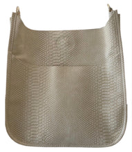 Load image into Gallery viewer, Snake Faux Leather Messenger in Black &amp; Cream-no Strap
