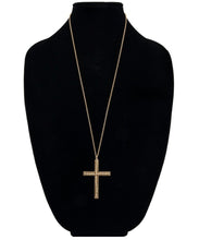 Load image into Gallery viewer, Gold Bead Cross Pendant Necklace
