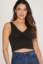 Load image into Gallery viewer, Sleeveless Ruched Top in Black or Off white

