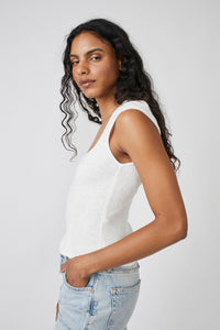 Free People Boss Babe Tank in White & Strawberry