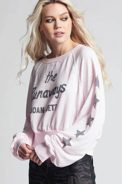 The Runaways Joan Jett Burnout Crop Sweatshirt