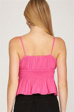 Load image into Gallery viewer, Cami Top with Smocked Waist

