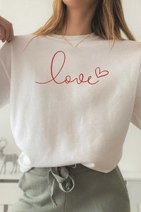 Love Sweatshirt in Hot Pink or White