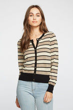 Load image into Gallery viewer, Chaser Striped Lurex cardi
