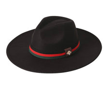 Load image into Gallery viewer, RESTOCK! Bee Multi Stripe Felt Hat in Hot Pink, Gray, Black or Red
