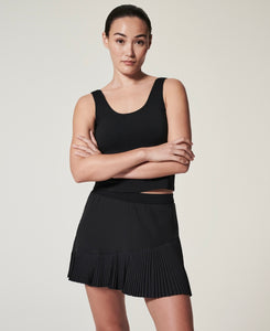 Spanx Yes, Pleats Skort in Black and White Cloud