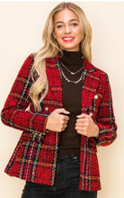 Load image into Gallery viewer, Red Tweed Blazer
