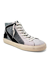 Load image into Gallery viewer, Roxanne Black Silver High Top Sneaker-Size 7 &amp; 7.5 left
