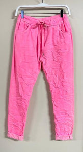 Neon Pink Crinkle Jogger