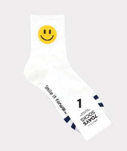 Smiley Sock in Black and White