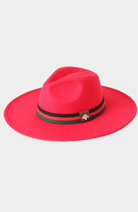 RESTOCK! Bee Multi Stripe Felt Hat in Hot Pink, Gray, Black or Red