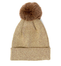 Load image into Gallery viewer, Metallic Pom Hat
