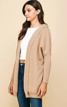 Load image into Gallery viewer, Pinch Hoodie Cardigan in Camel and Charcoal
